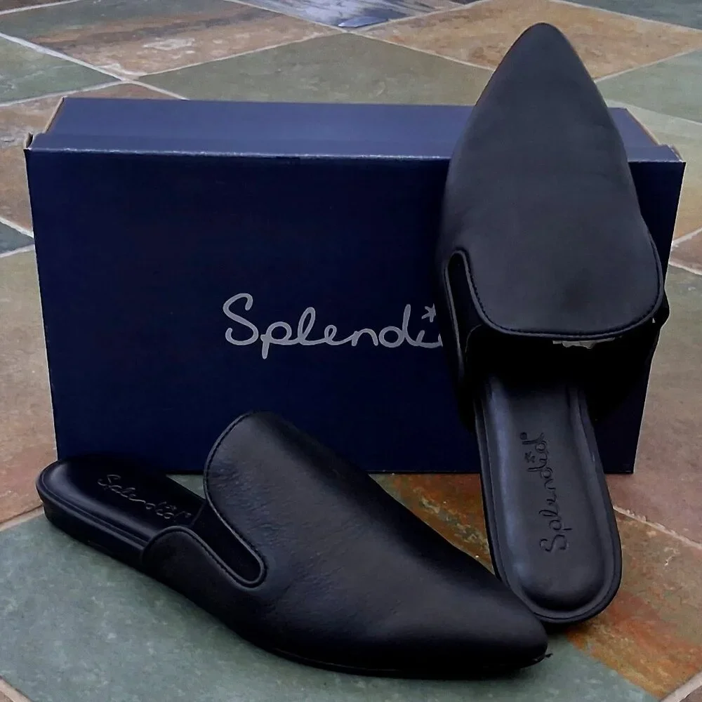 Splendid Black Leather Mule - Picture 1 of 9